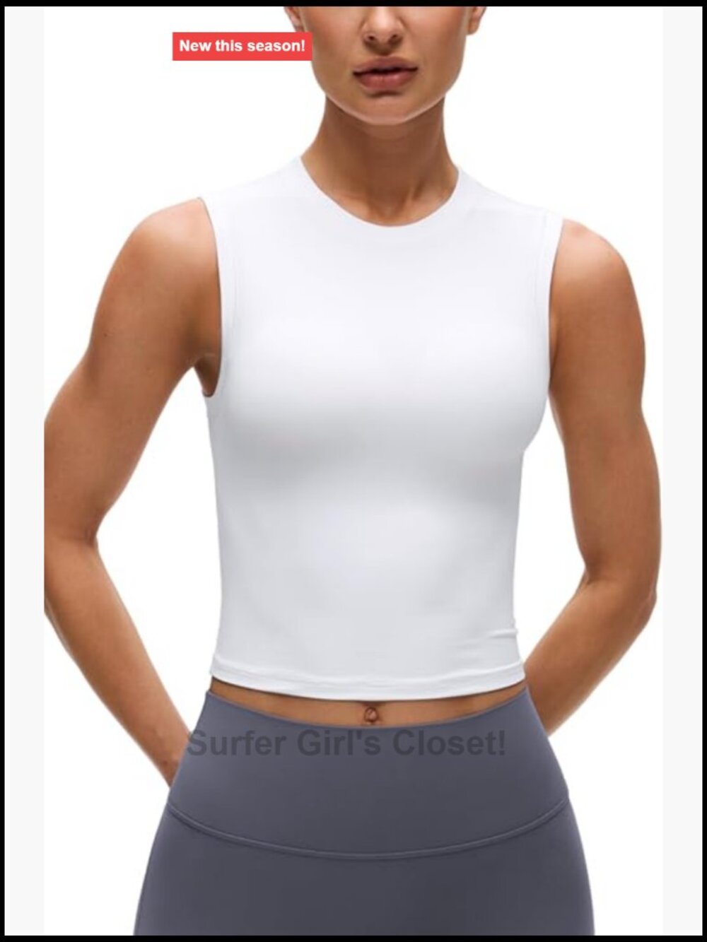 High Neck Crop Tank Top Sleeveless Athletic Yoga Top for Women
